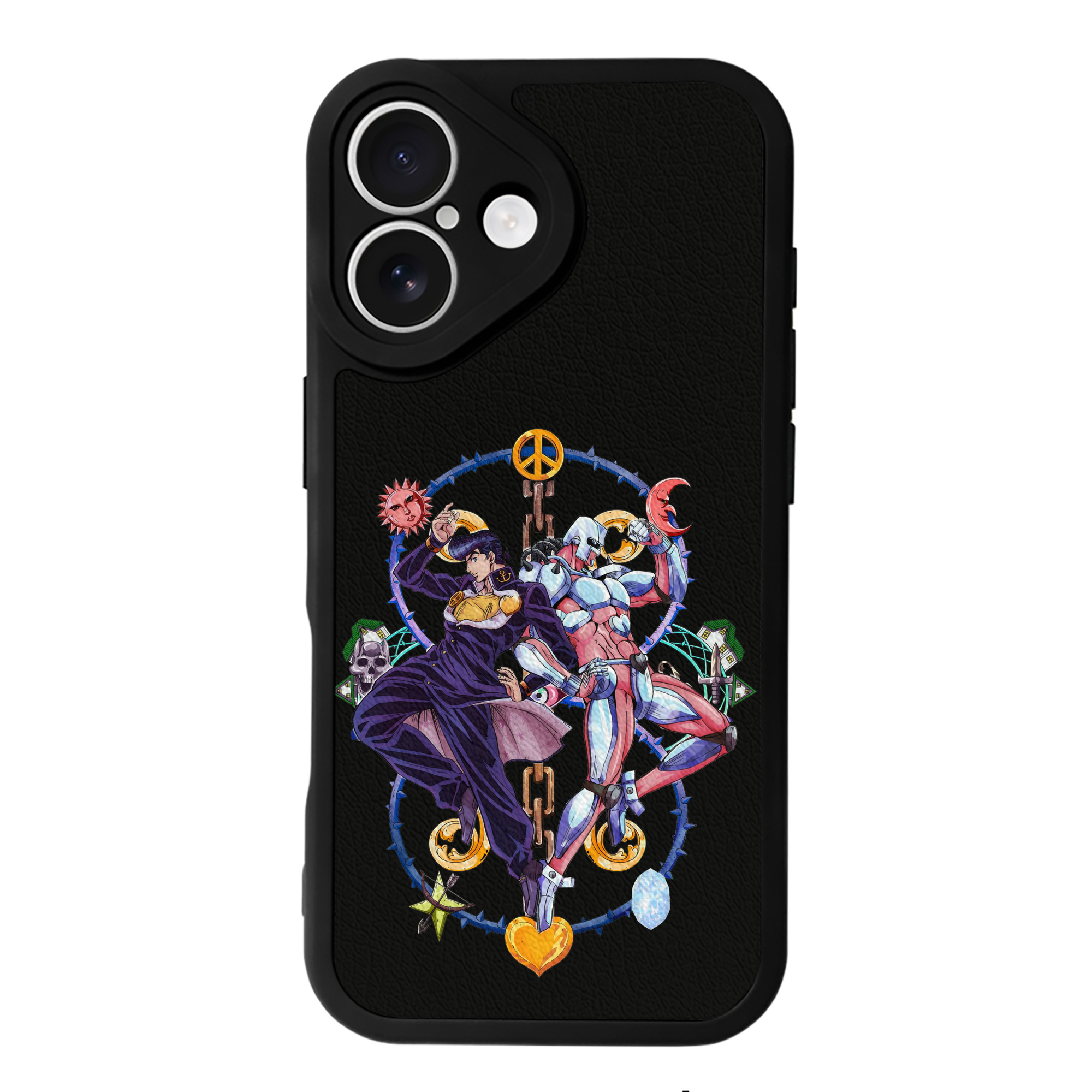 （画像用） ジョジョの奇妙な冒険 ひがしかた じょうすけ JoJo's Bizarre Adventure Higashikata Josuke 【iPhone 16シリーズ対応】シリコンスマホケース（レザー調） 材質：シリコン